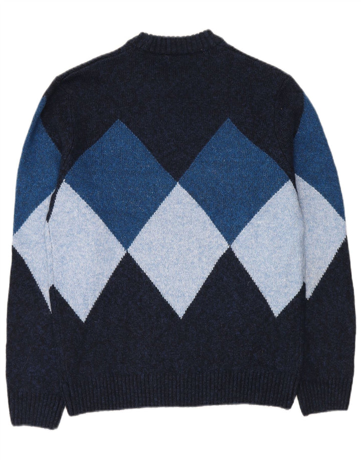 Męski sweter C & A z okrągłym dekoltem, mały granatowy Argyle/Diament
