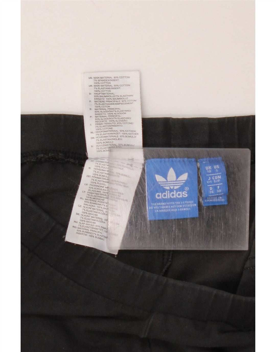 Damskie legginsy ADIDAS z grafiką UK 10, małe, czarne, bawełniane