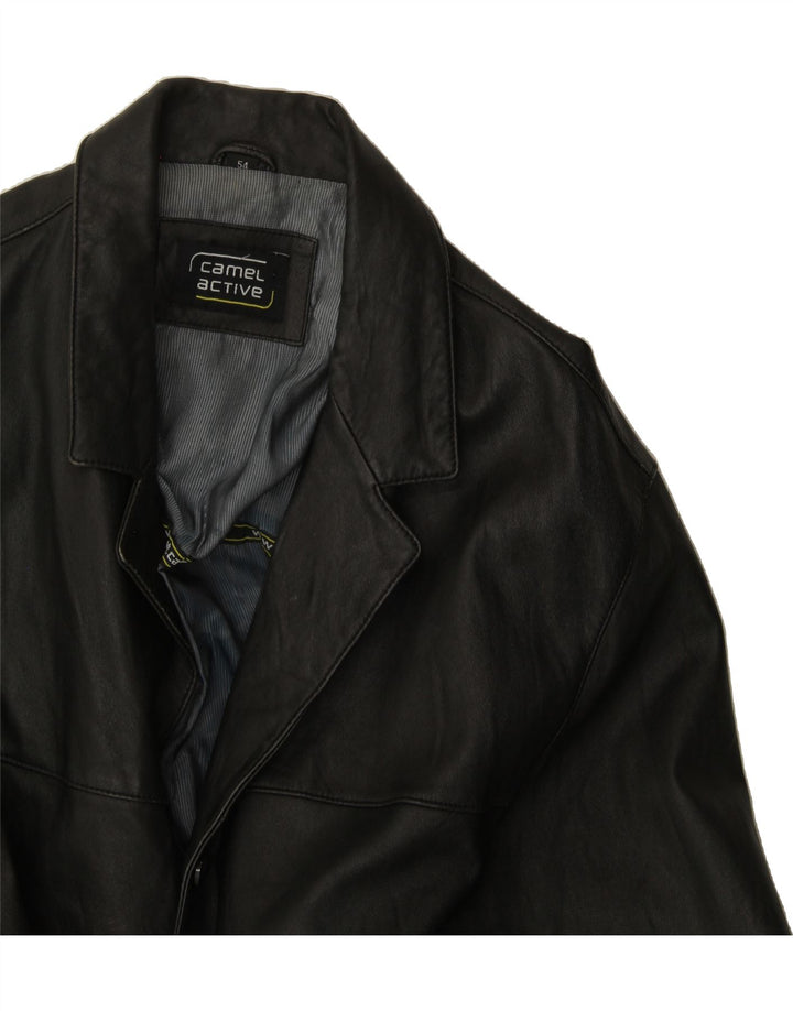CAMEL ACTIVE Mens Leather Jacket EU 54 XL Black Leather Vintage Camel Active and Second-Hand Camel Active from Messina Hembry 