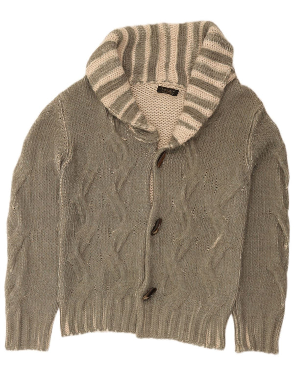 Męski sweter Zara, średni, khaki, paski, akryl