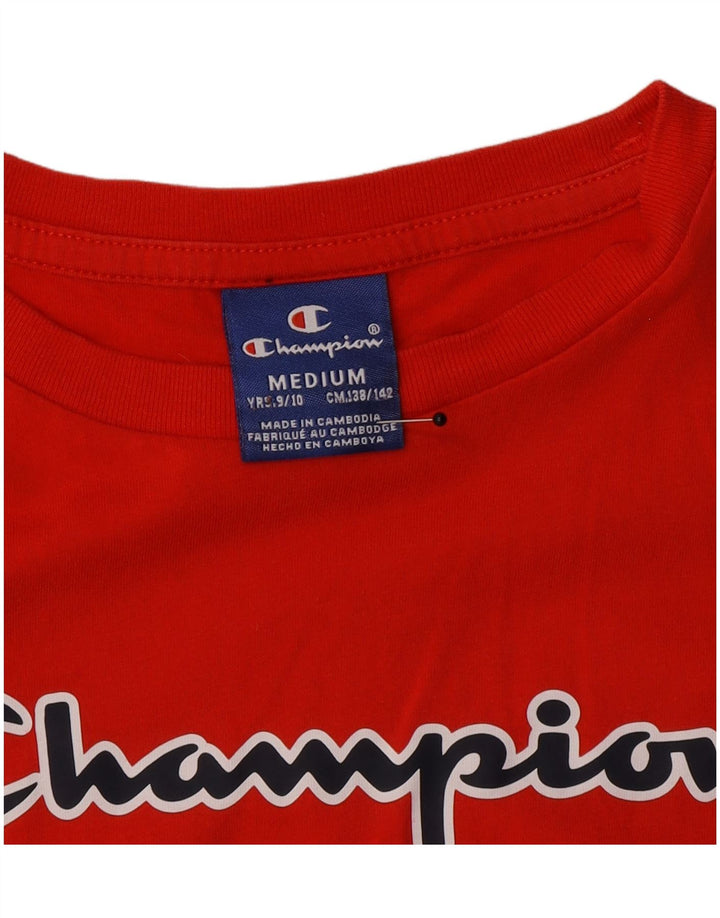 Chłopięcy T-shirt z grafiką Champion, 9-10 lat, średni czerwony