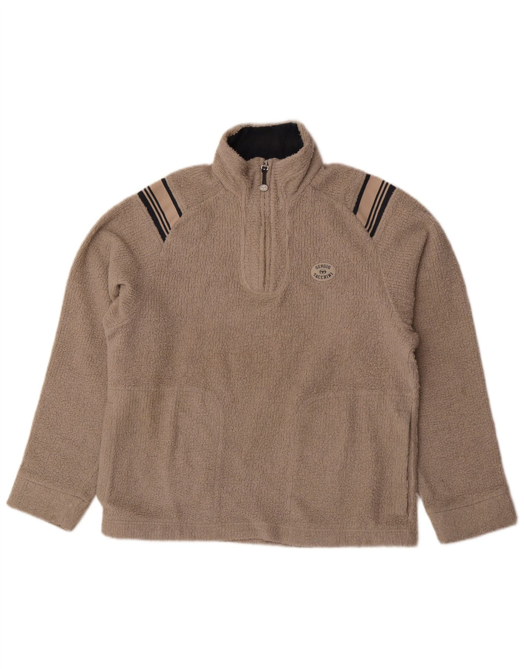 Męski sweter polarowy Sergio Tacchini z zamkiem błyskawicznym w średnie szare paski