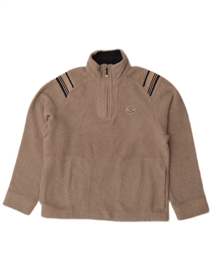 Męski sweter polarowy Sergio Tacchini z zamkiem błyskawicznym w średnie szare paski