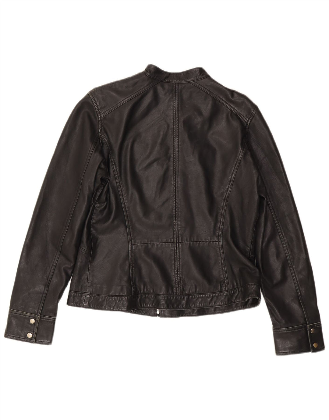 MONSOON Damska kurtka skórzana UK 14, duża czarna skóra