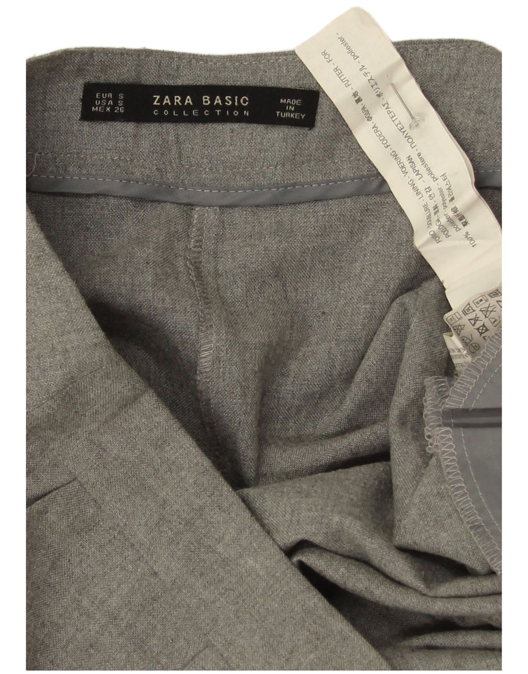Spodnie damskie Zara Cullotes Capri, małe W26 L19, szary, nakrapiany poliester