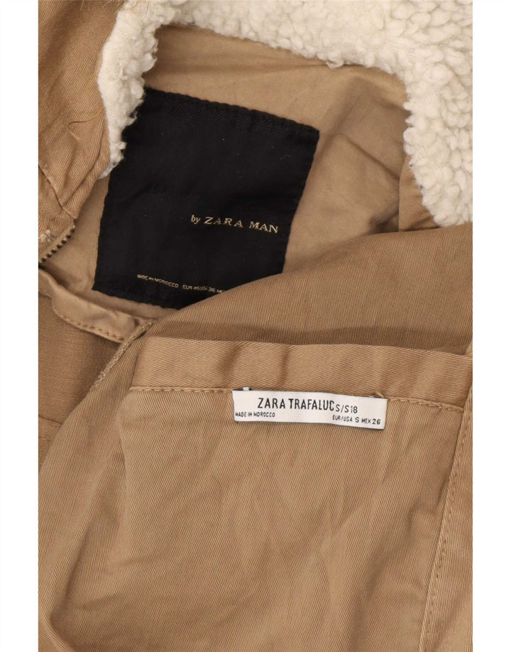 Męska kurtka parka z kapturem Zara UK 36 Small Beige