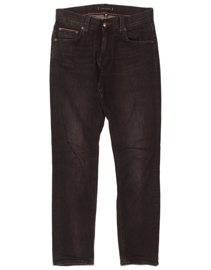 Męskie jeansy slim fit Tommy Hilfiger W30 L32 Czarne bawełniane