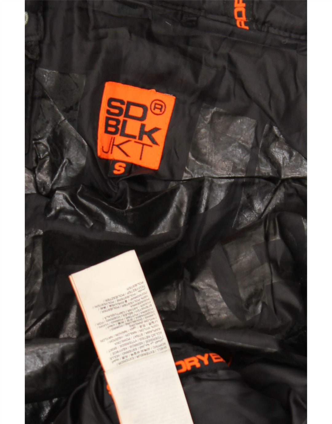 SUPERDRY Męska pikowana kurtka z kapturem UK 36 Small Black Nylon