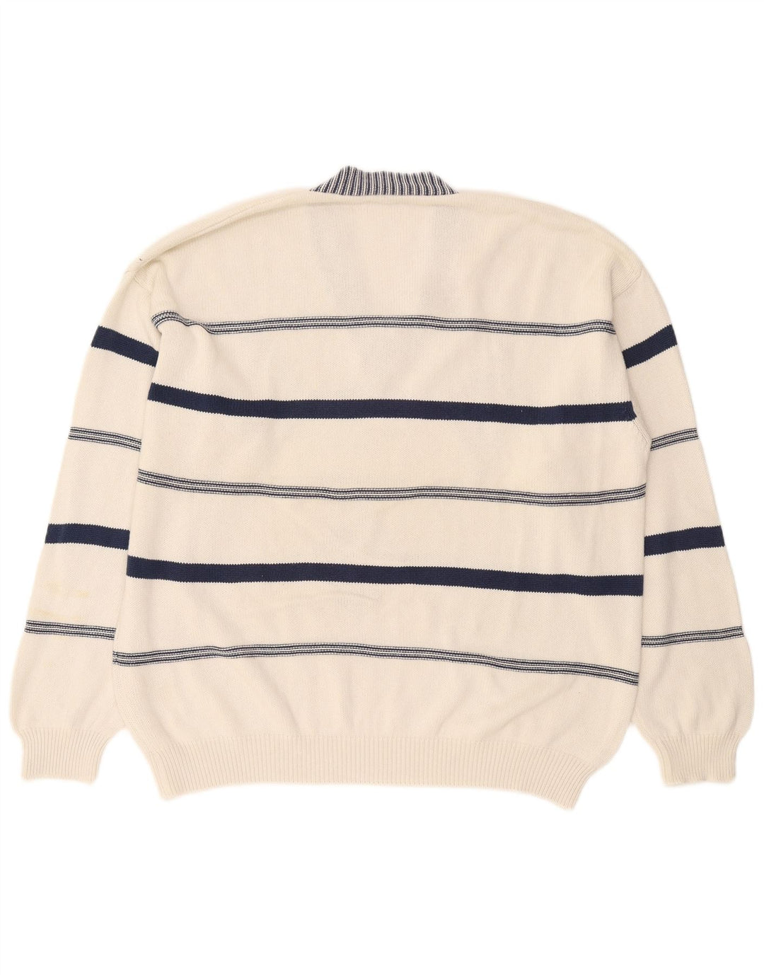 Stefanel Męski sweter z dekoltem w kształcie litery V, XL, biały, argyle/diament