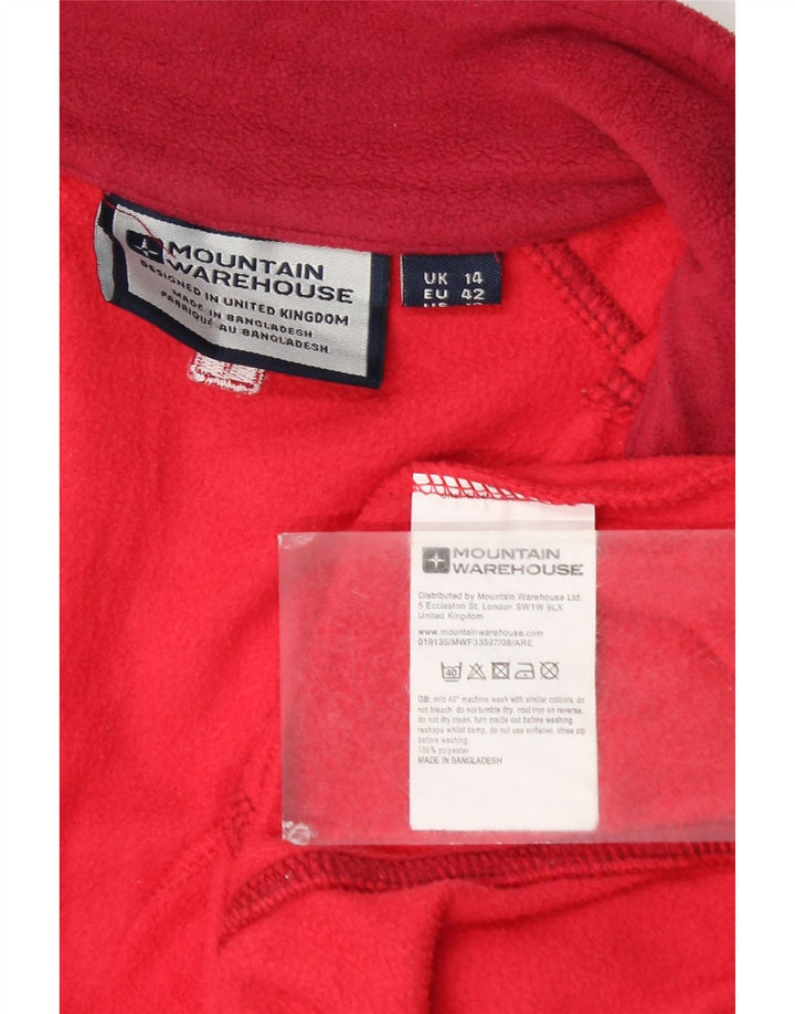 Damski sweter polarowy Mountain Warehouse z zamkiem błyskawicznym, UK 14, duży, czerwony poliester