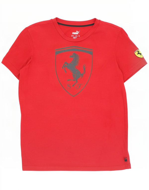 Chłopięcy T-shirt Puma Ferrari z grafiką, 13-14 lat, czerwona, bawełniana