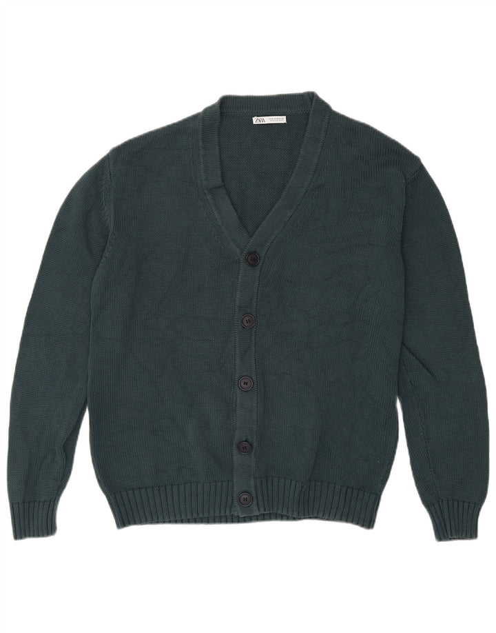 Męski sweter rozpinany Zara, średni zielony