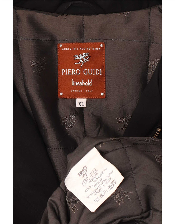 Płaszcz męski Piero Guidi UK 42 XL, czarny poliester