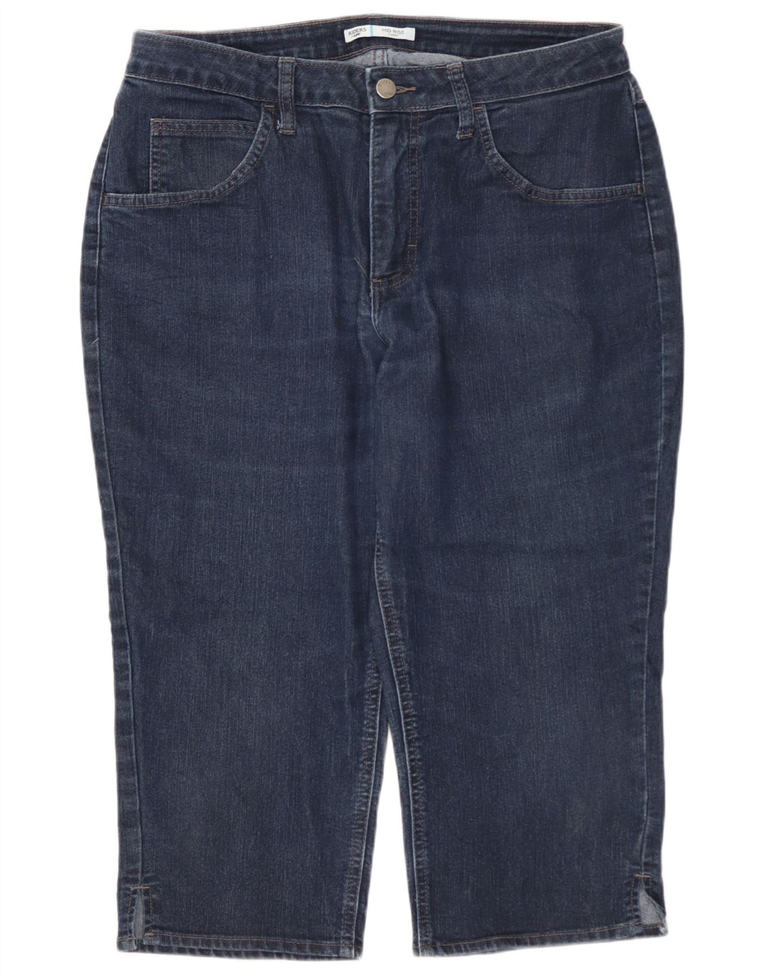 Damskie jeansy Capri LEE Riders Mid Rise US 12 Large W32 L19 Granatowe