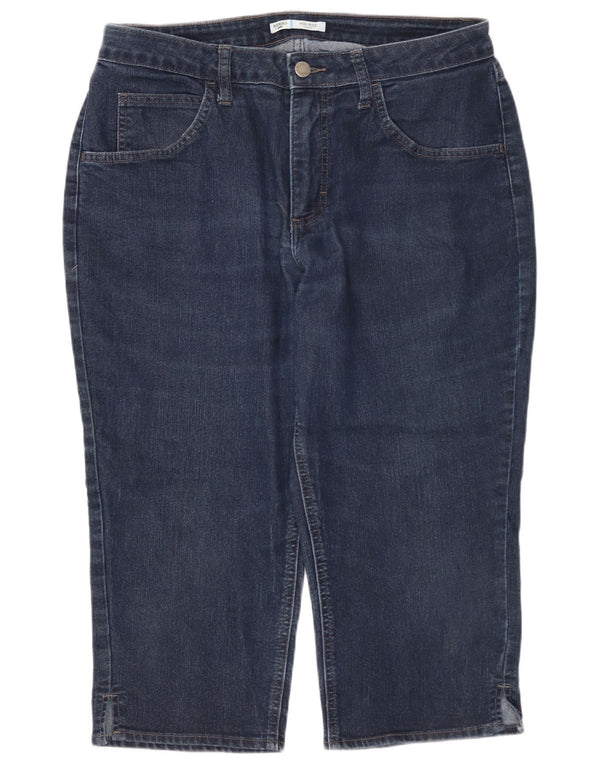 Damskie jeansy Capri LEE Riders Mid Rise US 12 Large W32 L19 Granatowe