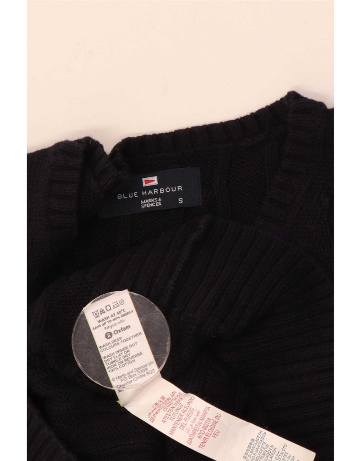 Marks & Spencer Męski niebieski sweter z okrągłym dekoltem i okrągłym dekoltem w kolorze granatowym