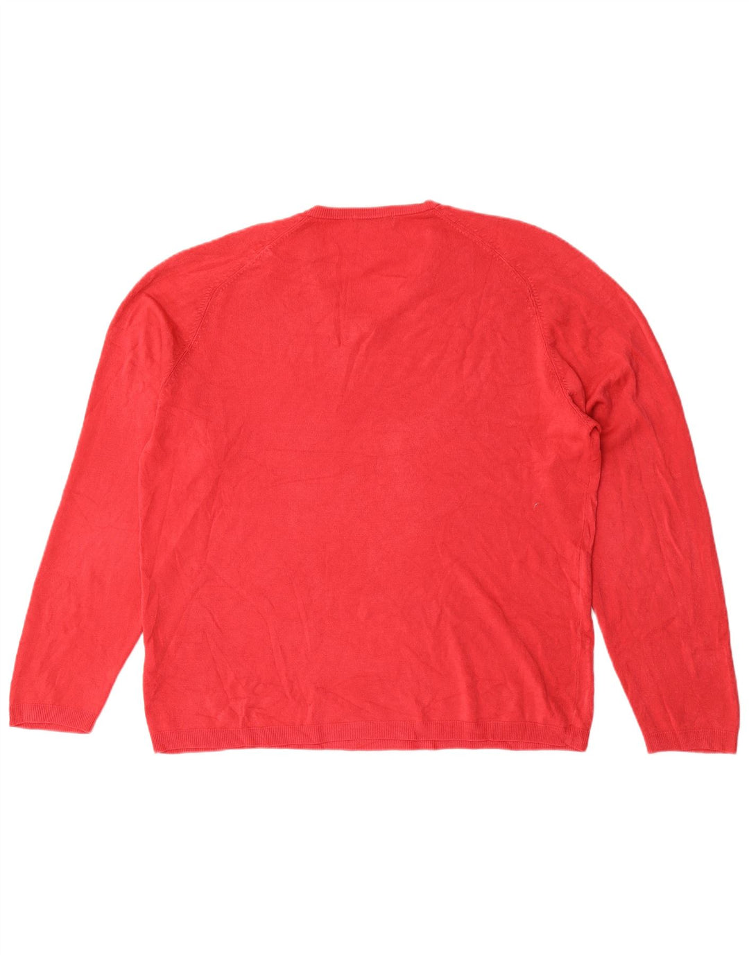 Marks & Spencer Męski sweter z dekoltem w kształcie litery V, z autografem, XL, czerwony, akryl