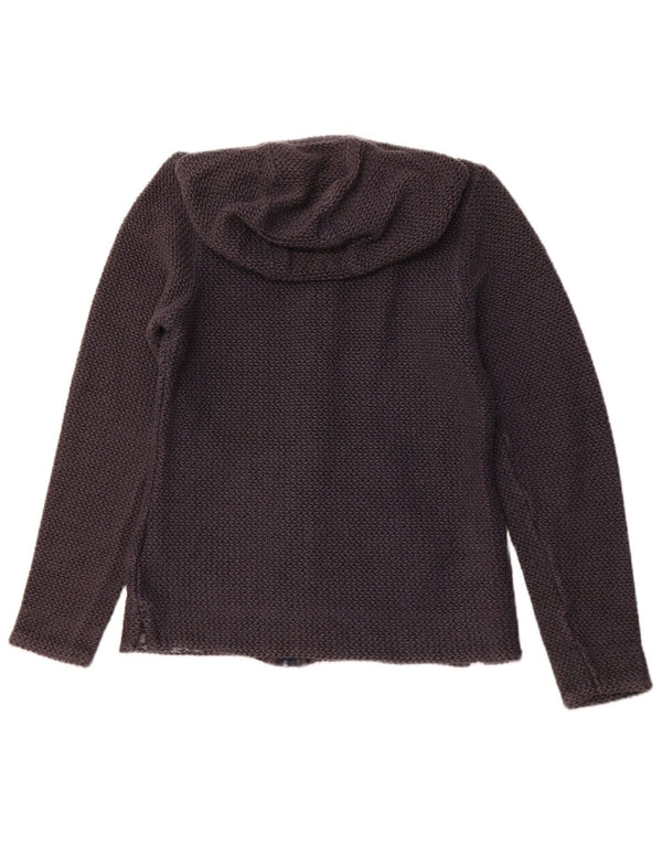 Damski sweter z kapturem i zamkiem WEIRD FISH UK 10, mały, granatowy, bawełniany