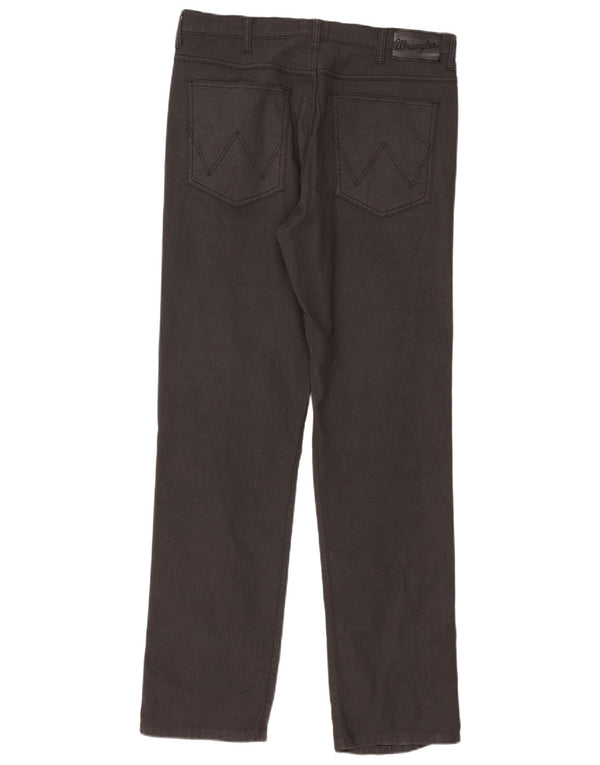 Wrangler Mens Straight Casual Trousers W36 L34 Black Cotton