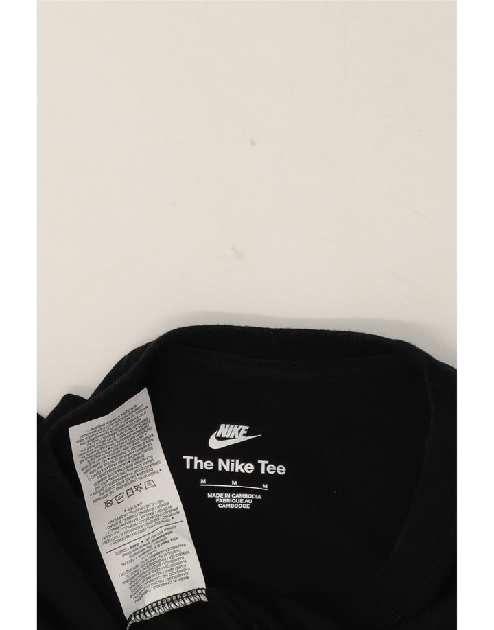Męski T-shirt z grafiką Nike, średni czarny, bawełniany