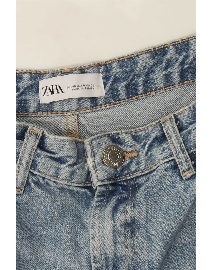 Damskie dżinsy z szerokimi nogawkami Zara w trudnej sytuacji EU 40 Medium W30 L32 Niebieskie