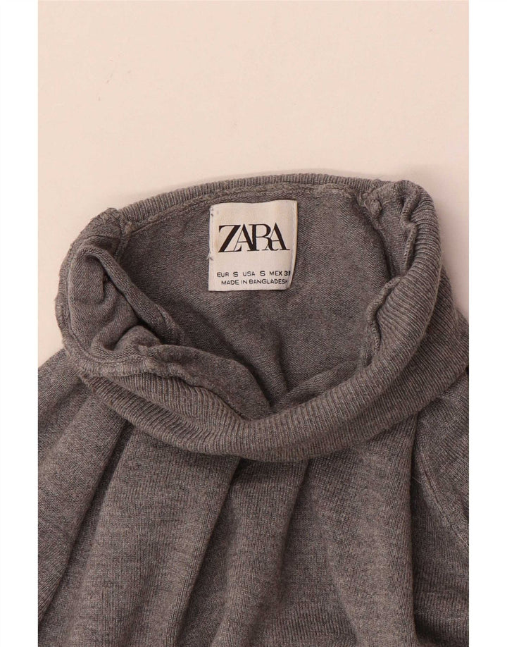 Męski sweter z golfem Zara, mały, szary