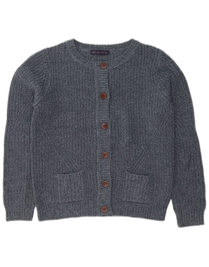 Marks & Spencer Damski sweter rozpinany UK 10 Mały, szary, nakrapiany akryl