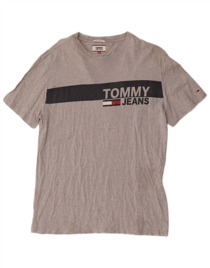 Męska koszulka z grafiką o regularnym kroju Tommy Hilfiger, średnia szara bawełna