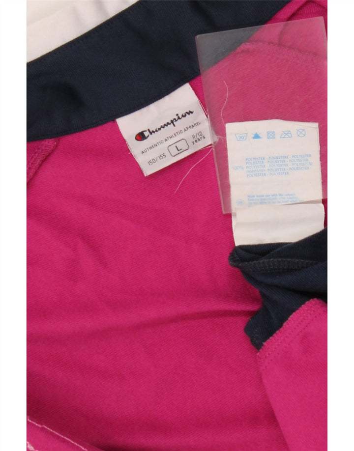 Kurtka dziewczęca CHAMPION dresowa górna 11-12 lat, duża, różowa, z blokami kolorów