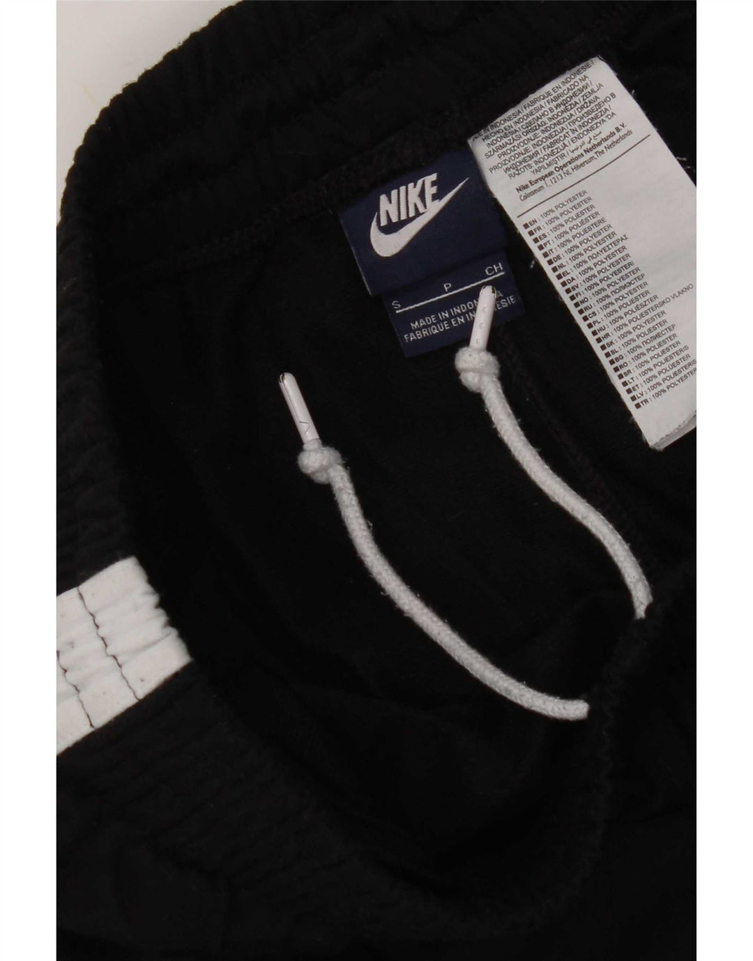 Męskie spodnie dresowe Nike, małe, czarne, z blokami kolorów, poliestrowe