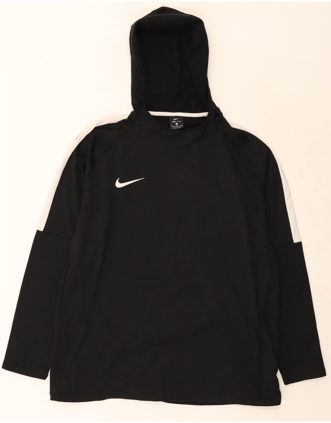 Męska koszulka z kapturem i kapturem Nike Dri Fit z długim rękawem XL, czarny, kolorowy poliester