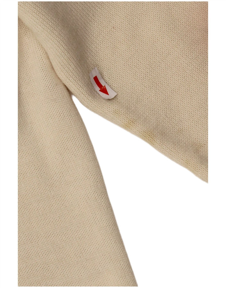 Damska bluzka koszulowa CIRO ESPOSITO UK 14, duża, wełniana w kolorze złamanej bieli