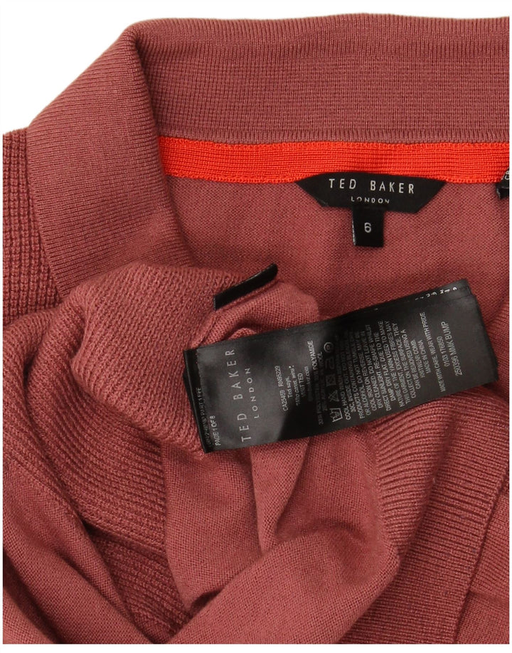 Męska koszulka polo Ted Baker, rozmiar 6, 2XL, czerwona, poliestrowa