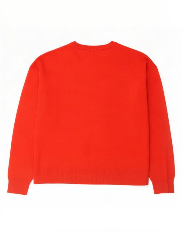 Damski sweter Marks & Spencer z graficznym dekoltem w łódkę, UK 18 XL, czerwony