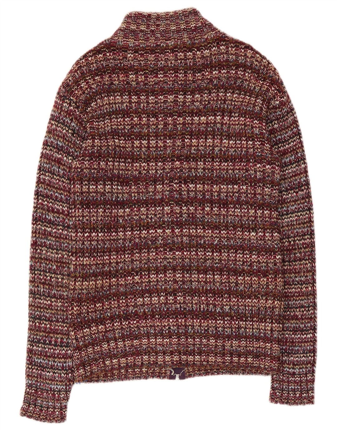 Sweter damski w stylu vintage, rozpinany UK 10, mały, wielobarwny akryl