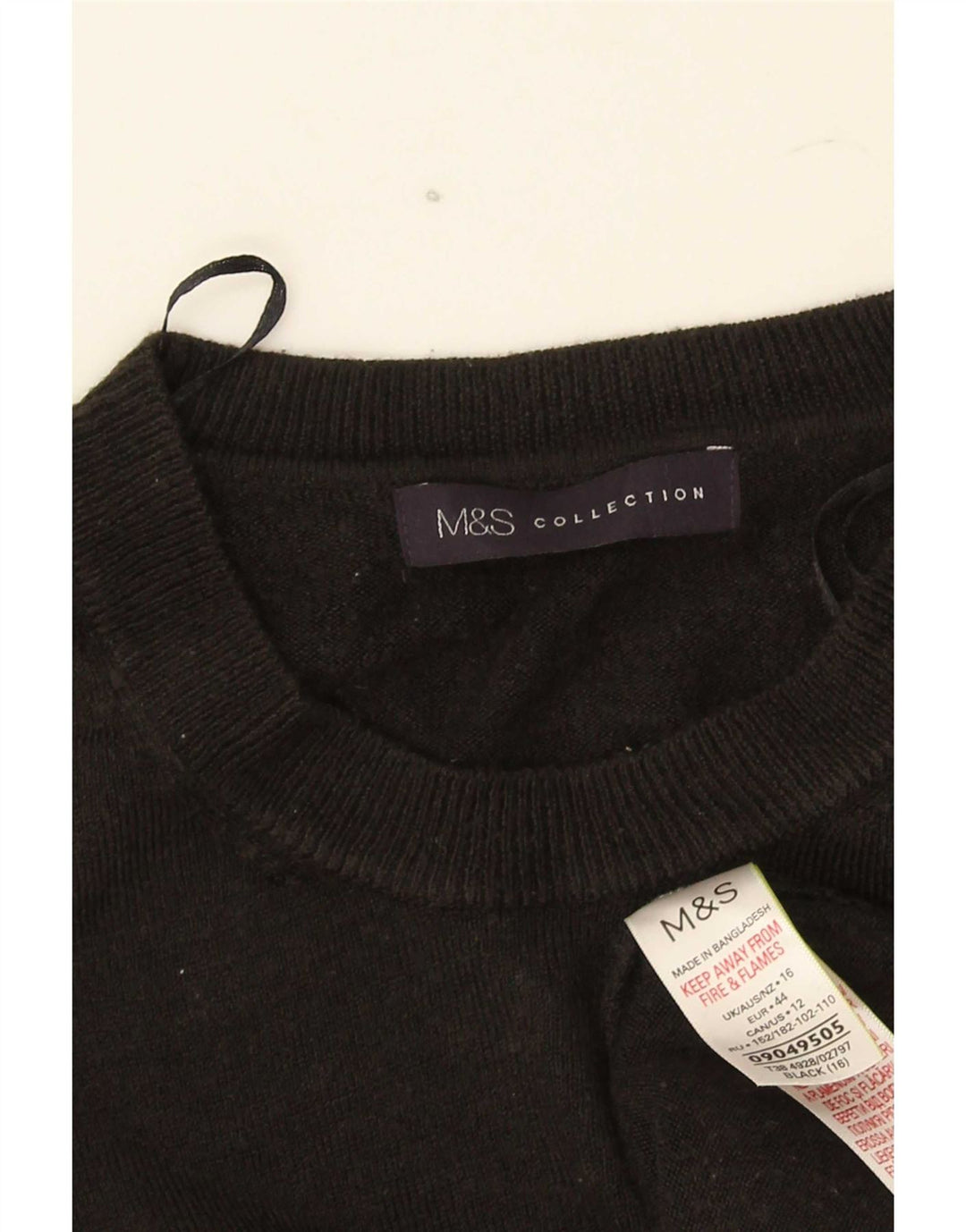 Marks & Spencer Damski sweter z okrągłym dekoltem, UK 16, duży, czarny