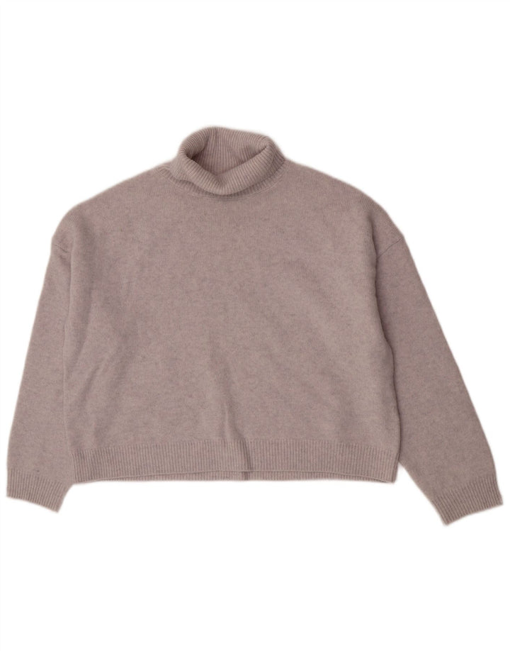 Damski sweter oversize Massimo Dutti z okrągłym dekoltem UK 6 XS, szara wełna