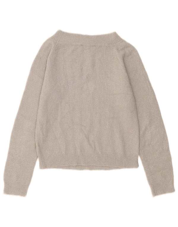 Damski sweter Oasis Crop Boat Neck Sweter UK 6 XS Szary, nakrapiany akryl