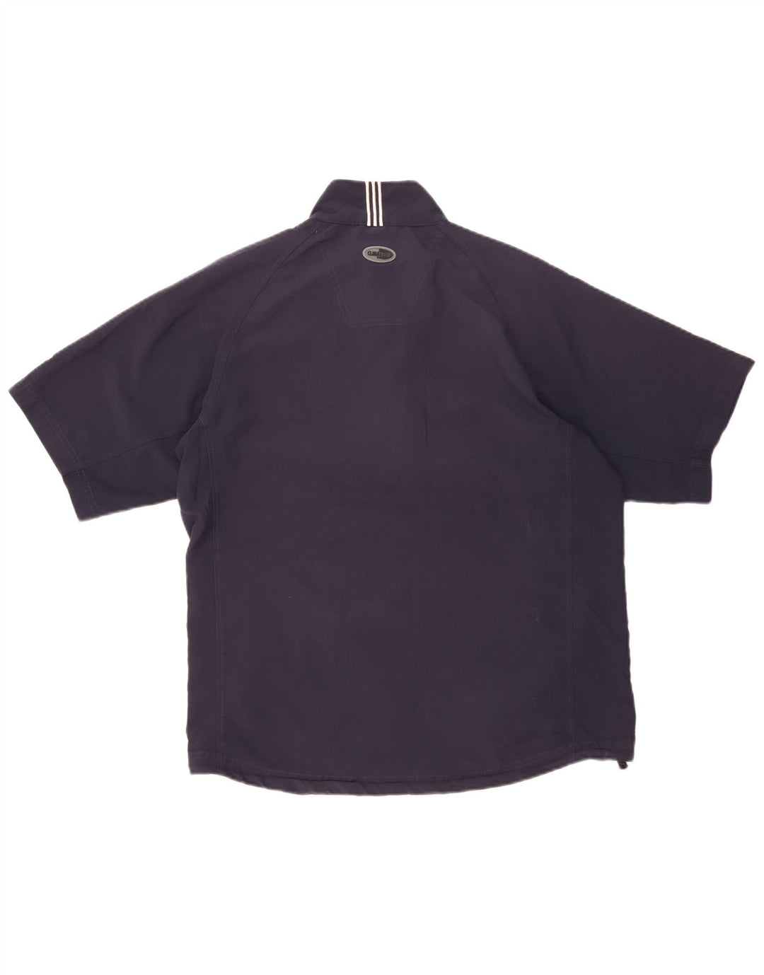 Męski dres Adidas z krótkim rękawem i zamkiem błyskawicznym na szyi, średni granatowy