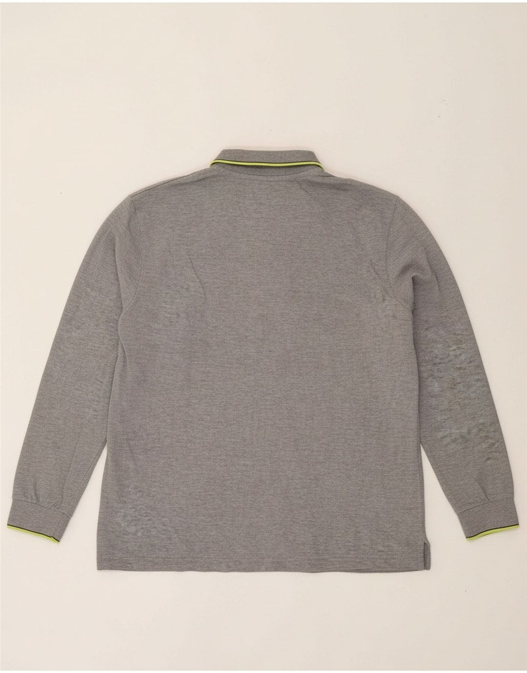 KAPPA Mens Long Sleeve Polo Shirt Large Grey Cotton