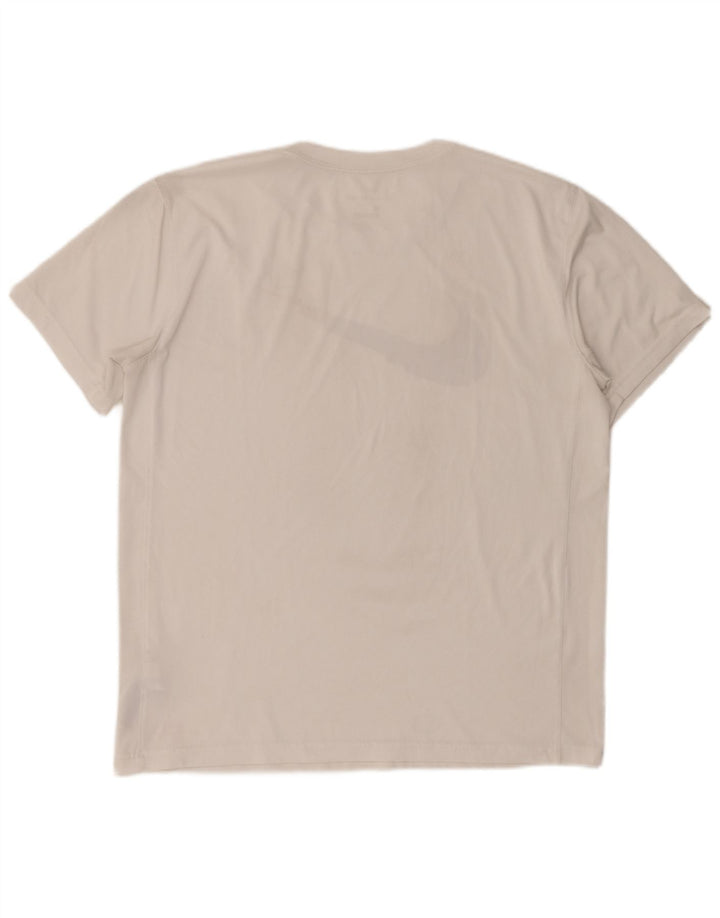 Męski T-shirt z grafiką Nike Dri Fit, duży, biały, poliestrowy