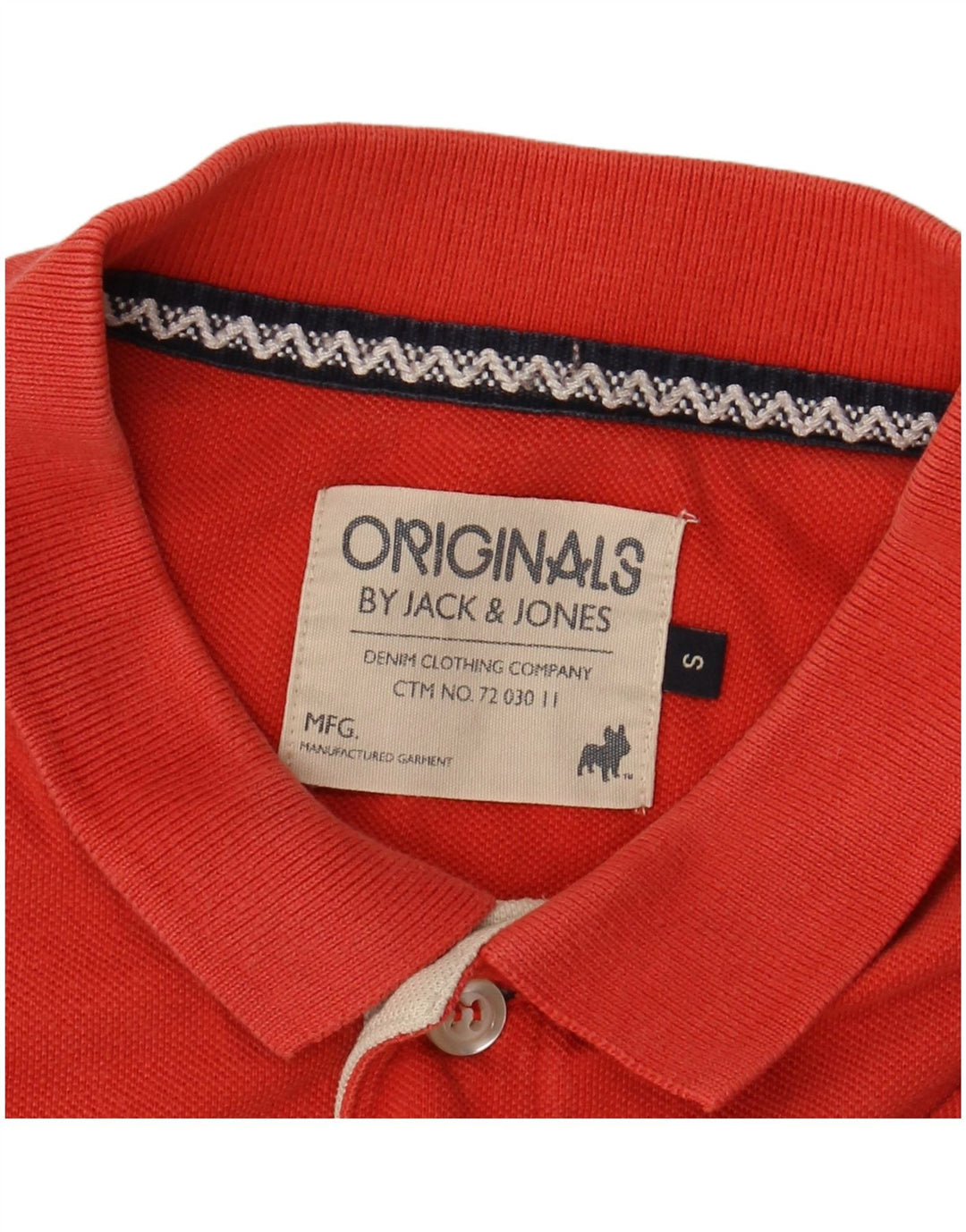 Męska koszulka polo Jack & Jones z grafiką, mała, czerwona, bawełniana
