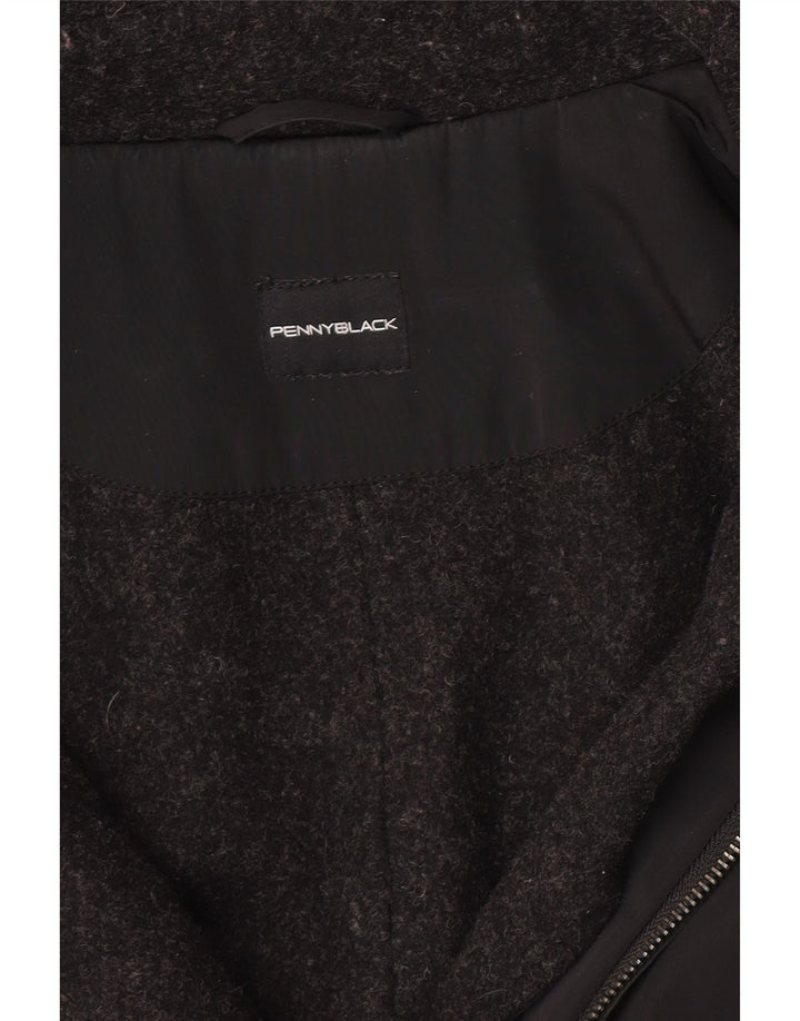Czarny damski płaszcz z kapturem i kapturem Penny Black UK 10 Small Black