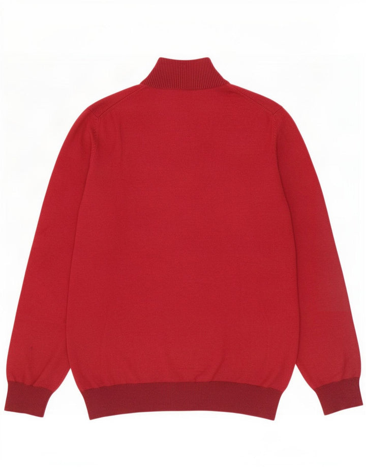 Męski sweter zapinany na guziki Massimo Dutti XL, bordowa bawełna