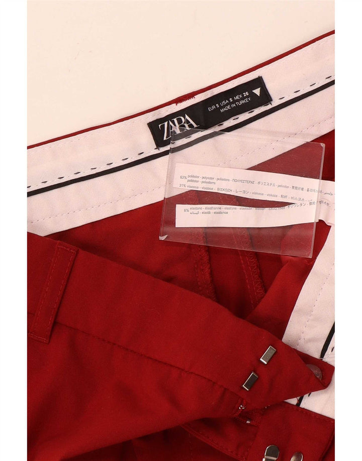 Spodnie damskie Zara Bootcut Chino, małe W26 L33, czerwone, poliestrowe
