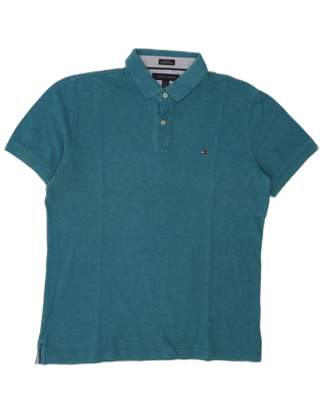 Męska koszulka polo Tommy Hilfiger o dopasowanym kroju, duża niebieska