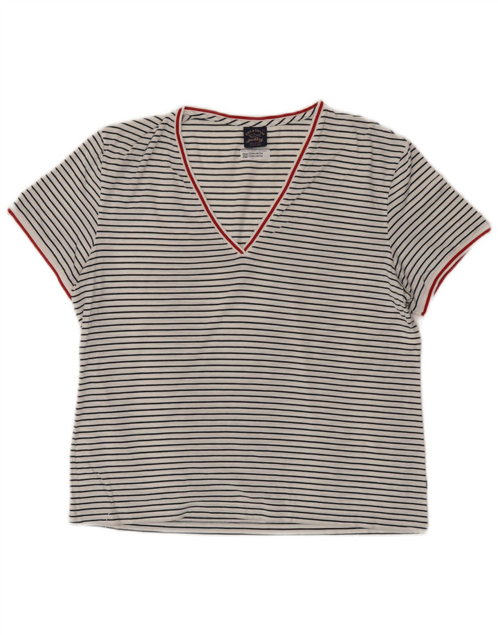 T-shirt damski PAUL & SHARK Top UK 18 XL, bawełniany w białe paski