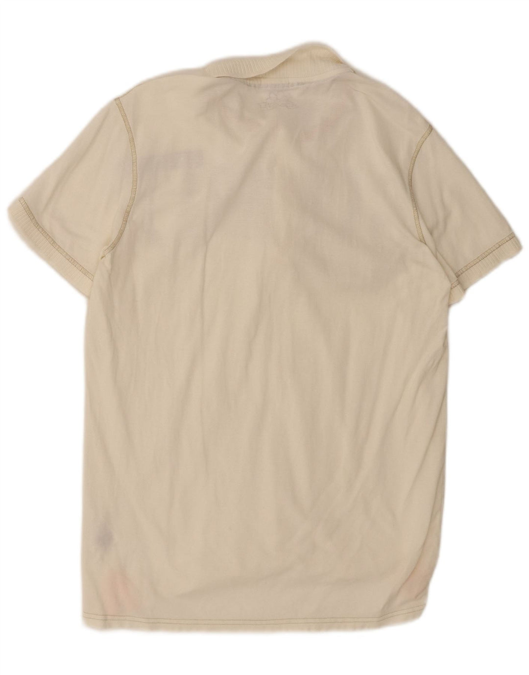 GURU Mens Graphic Polo Shirt XL Off White Cotton