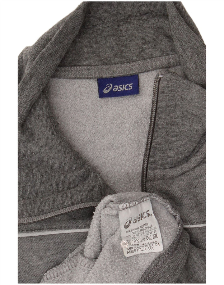 Męska kurtka dresowa Asics, średnia szara, bawełniana nakrapiana