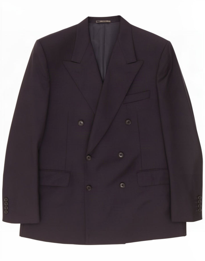 Corneliani Męska marynarka dwurzędowa UK 40, duża granatowa wełna